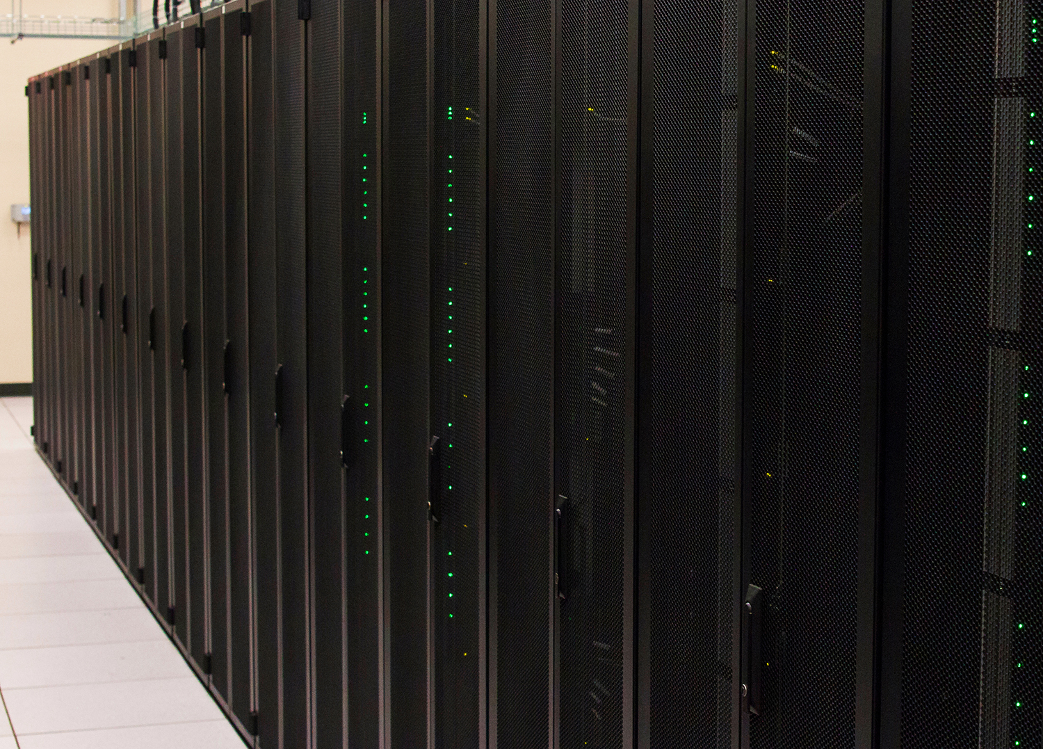 UAlbany Data Center servers in a row.