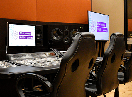 Inside the studio of the Chattanooga Public Library